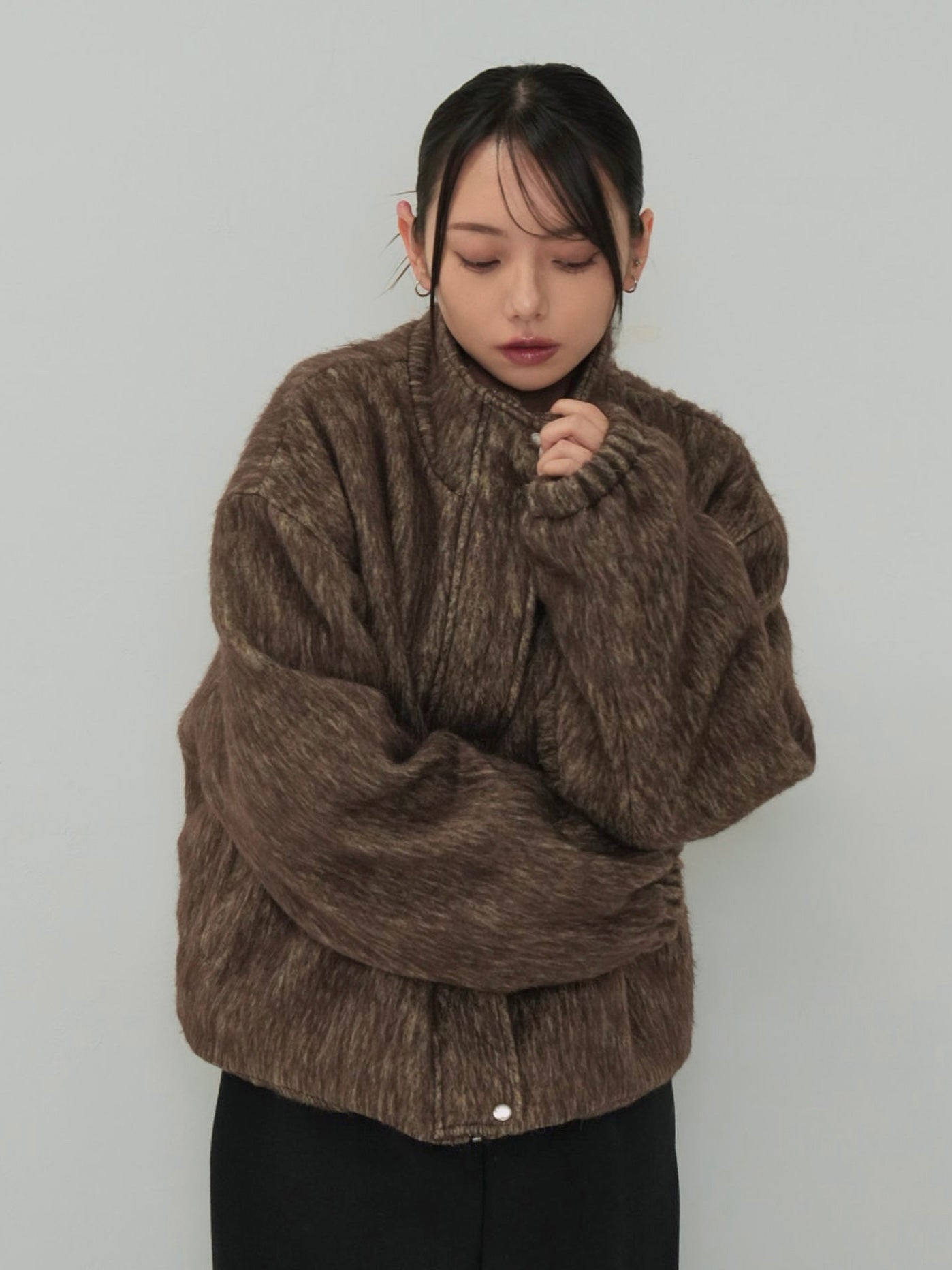 mohair tuck blouson
