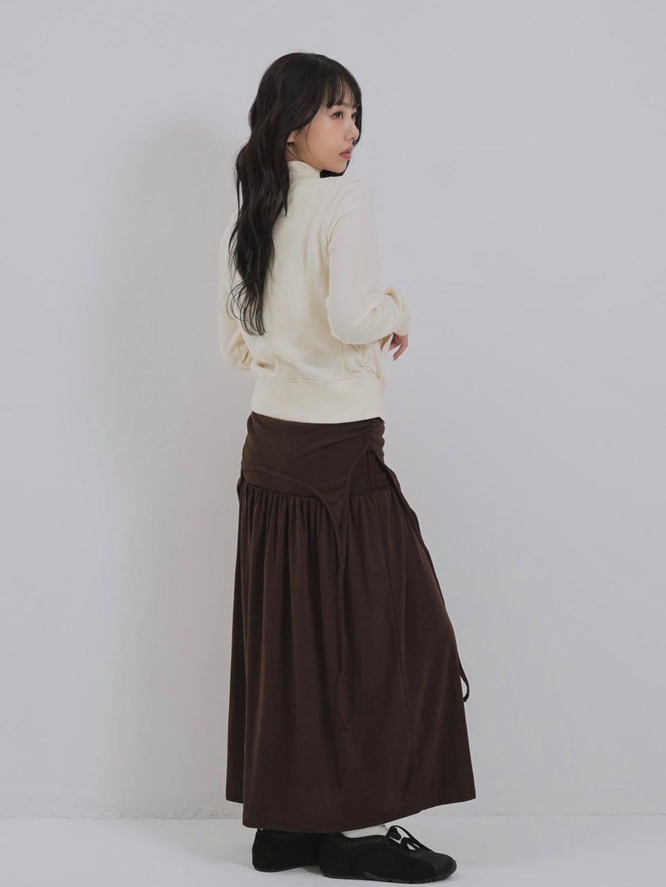 eyelet wave zip tops