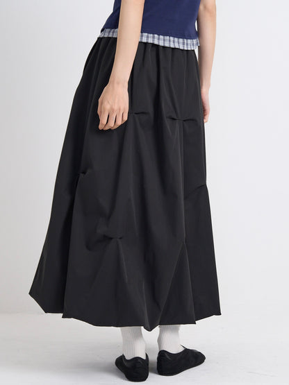 pintuck balloon skirt