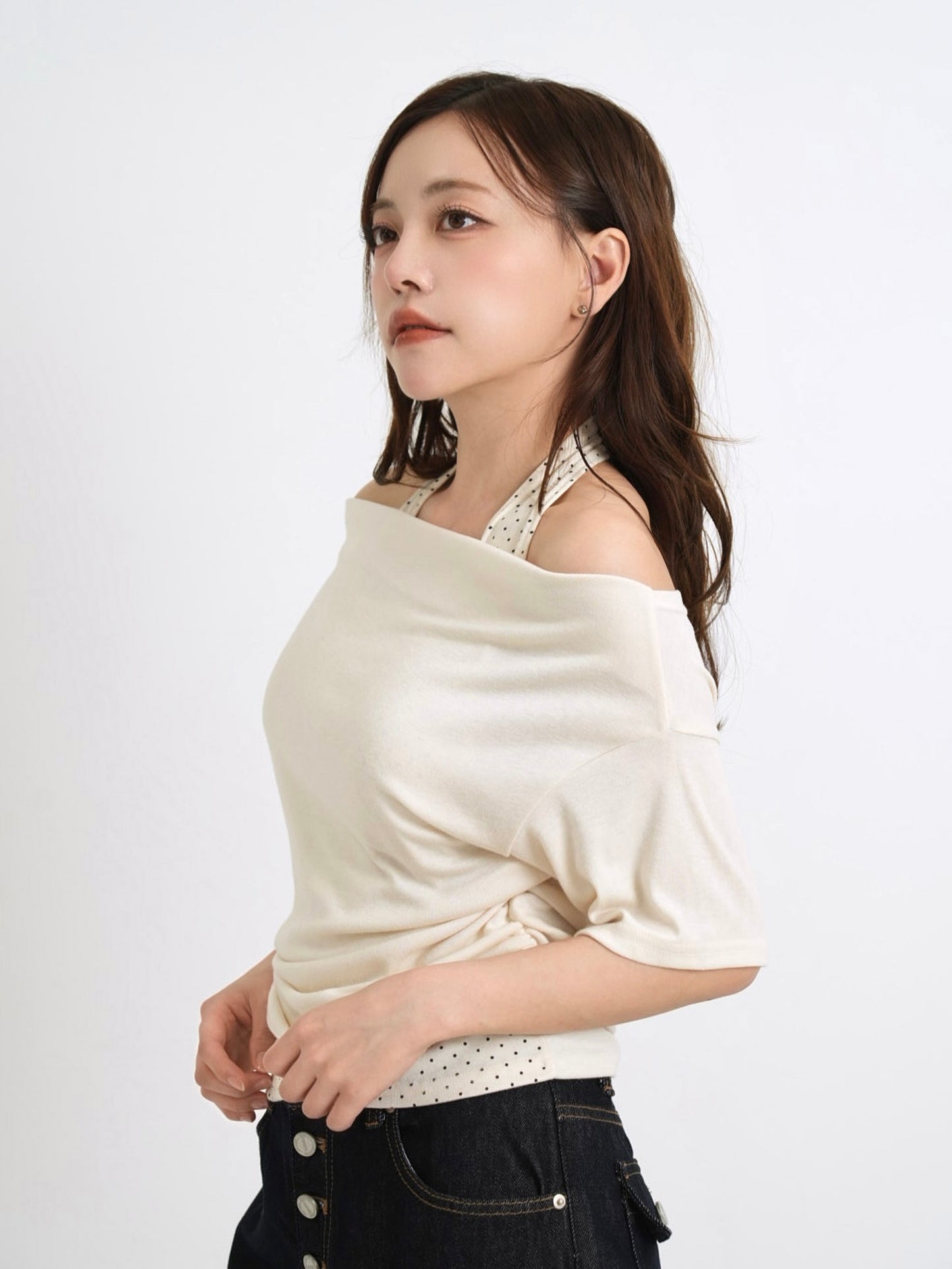 drape dot layered tops