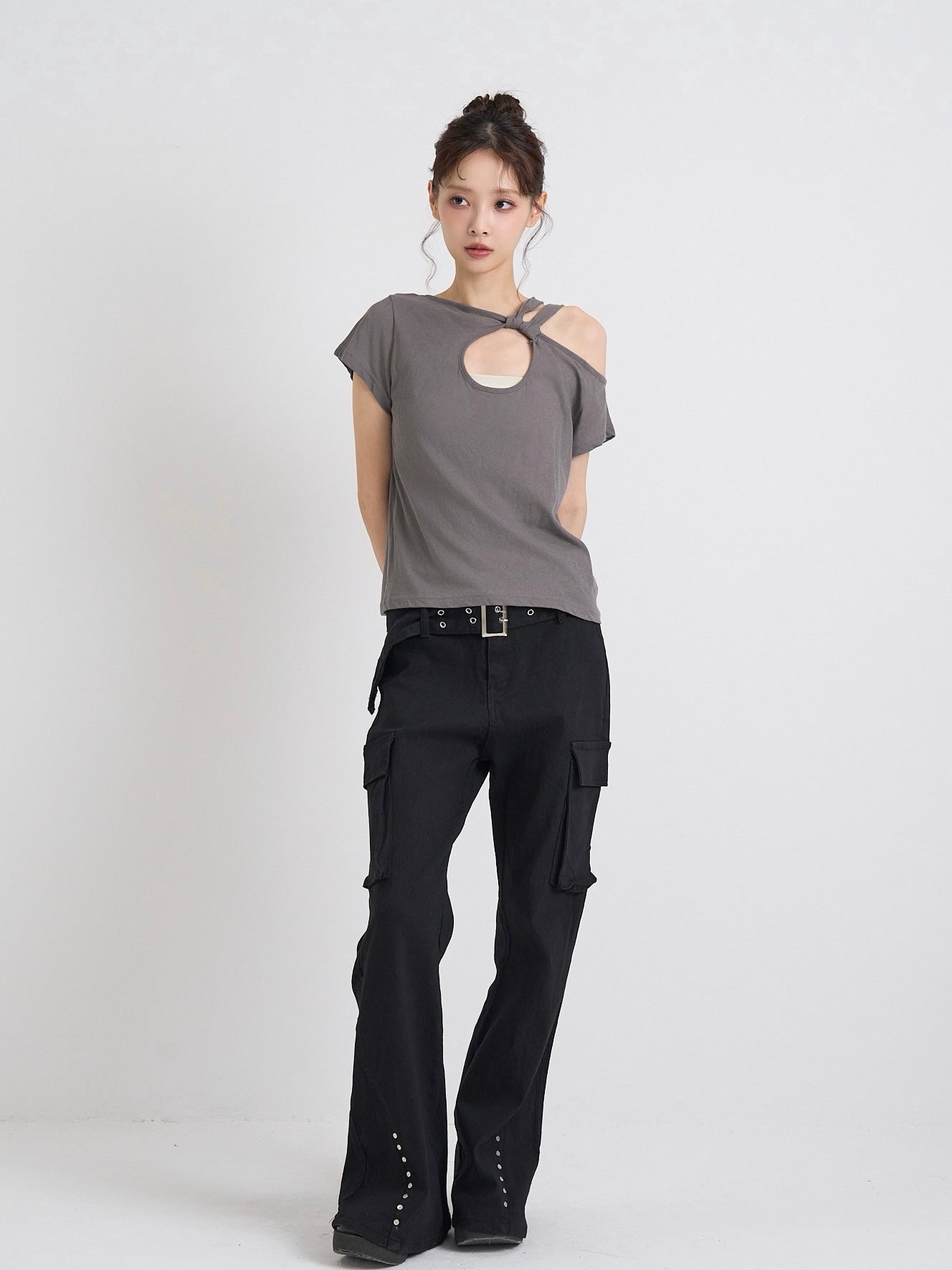 one shoulder cut tops