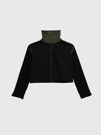 color block two way zip jacket