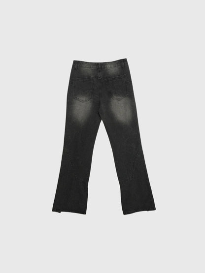 wide slit bootcut denim pants