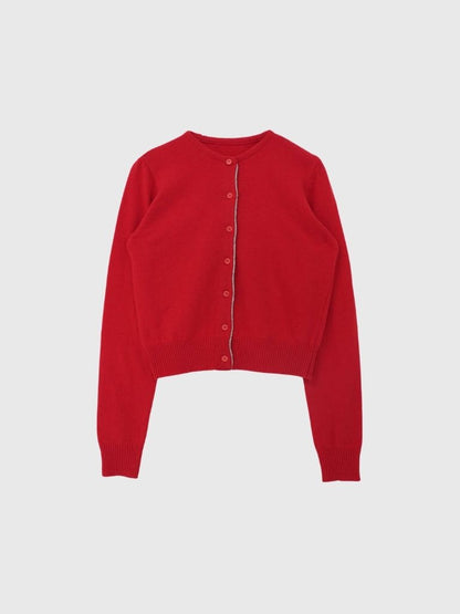 contrast line cardigan