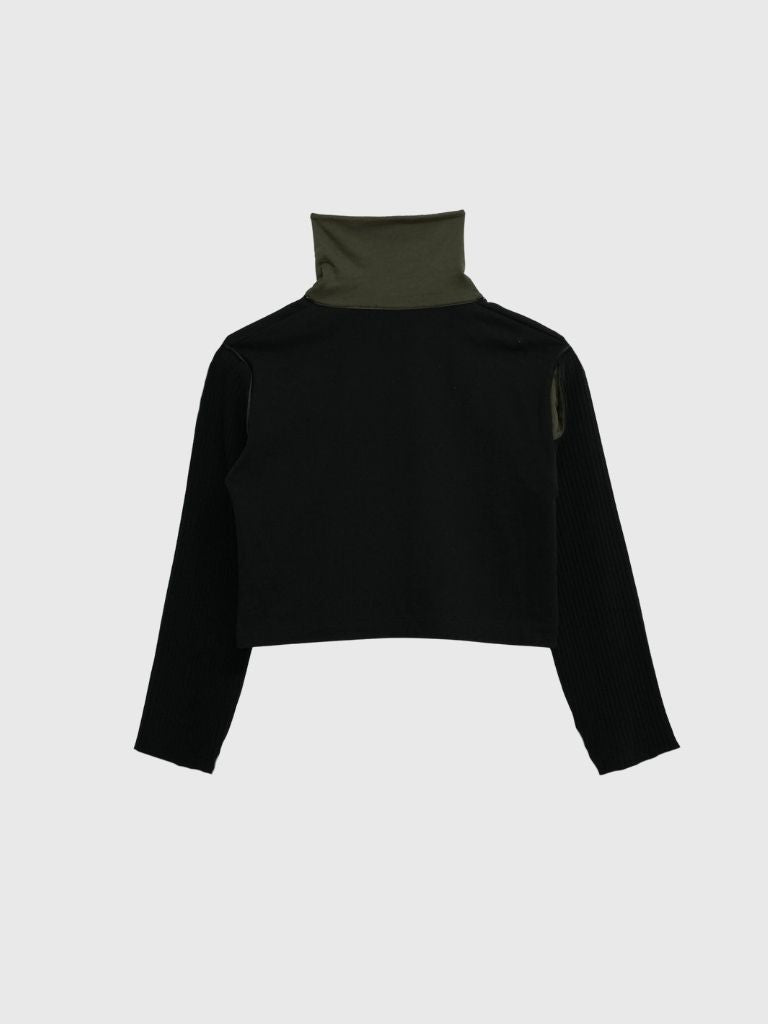 color block two way zip jacket