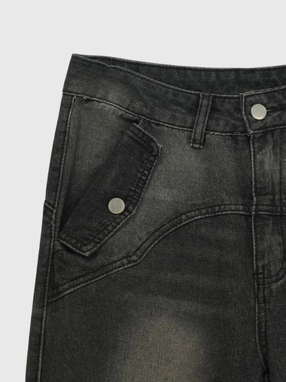 wide slit bootcut denim pants