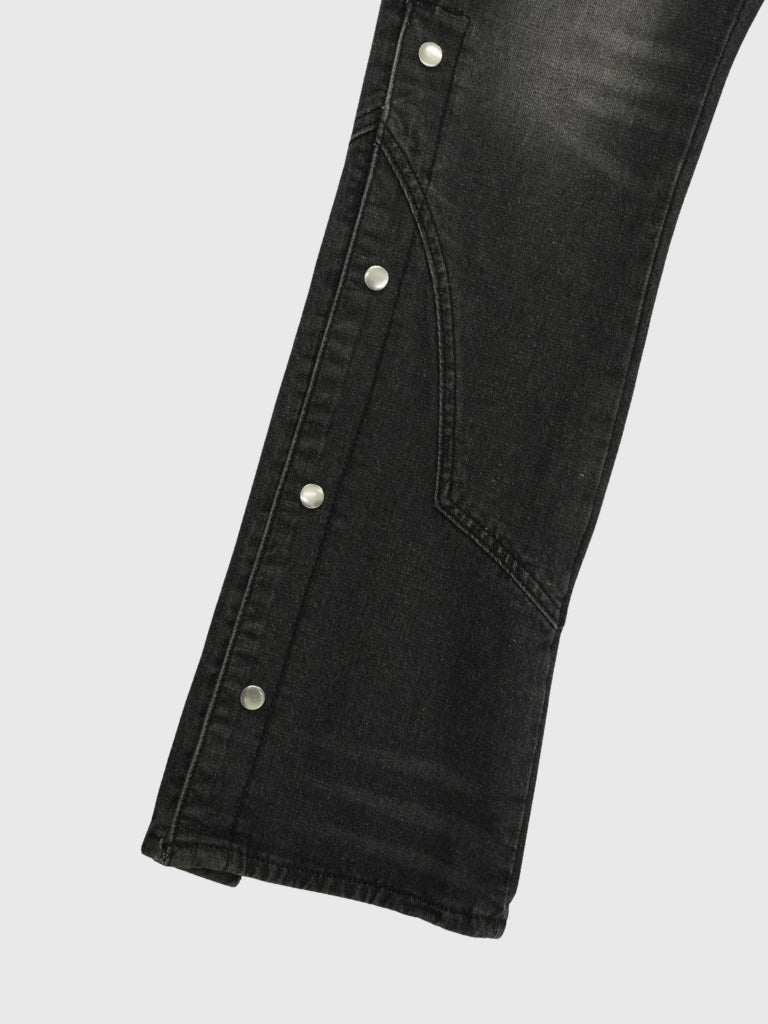 wide slit bootcut denim pants