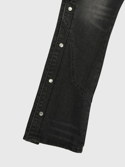 wide slit bootcut denim pants