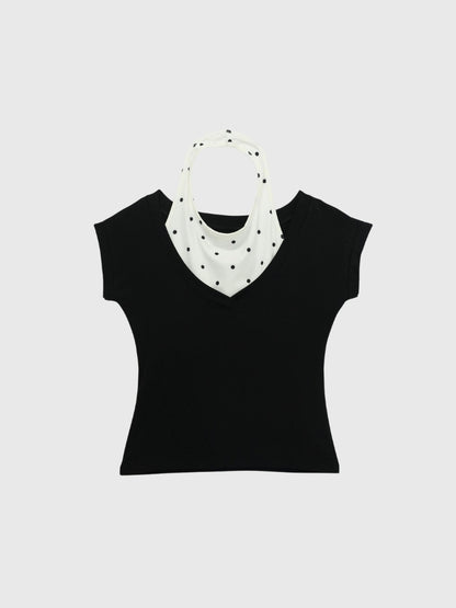 polka dot layered tops
