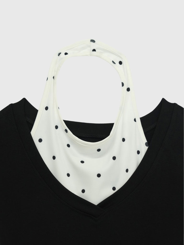 polka dot layered tops