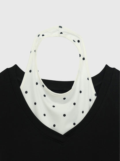 polka dot layered tops