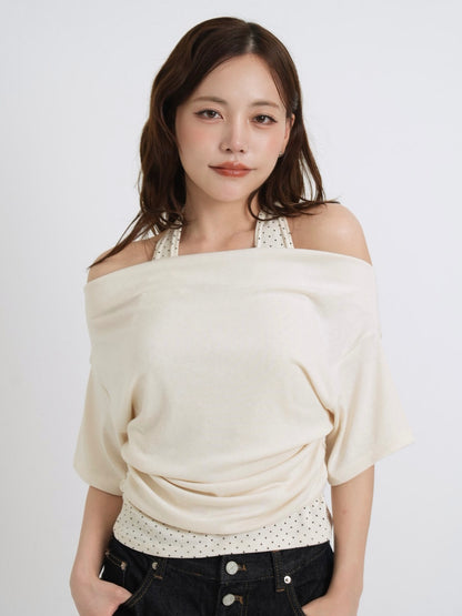 drape dot layered tops