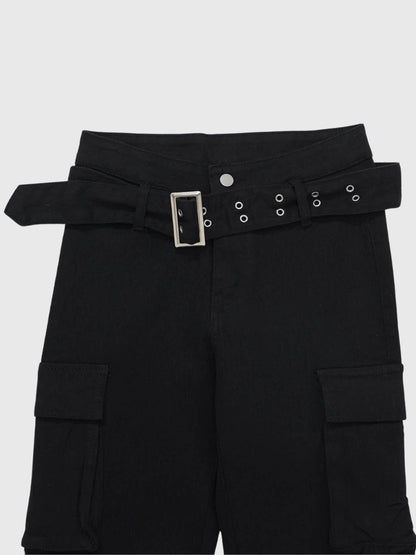 belt stud bootcut pants