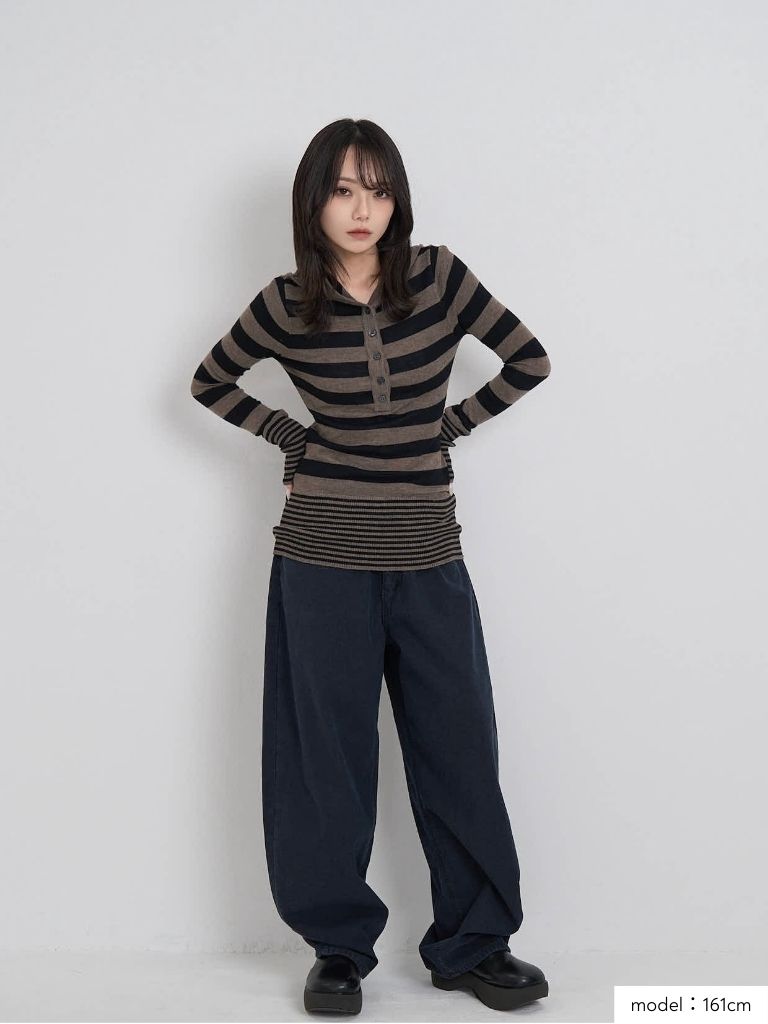 tight stripe hood knit