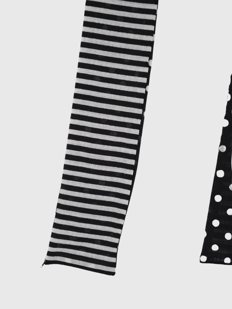 reversible dot stripe scarf