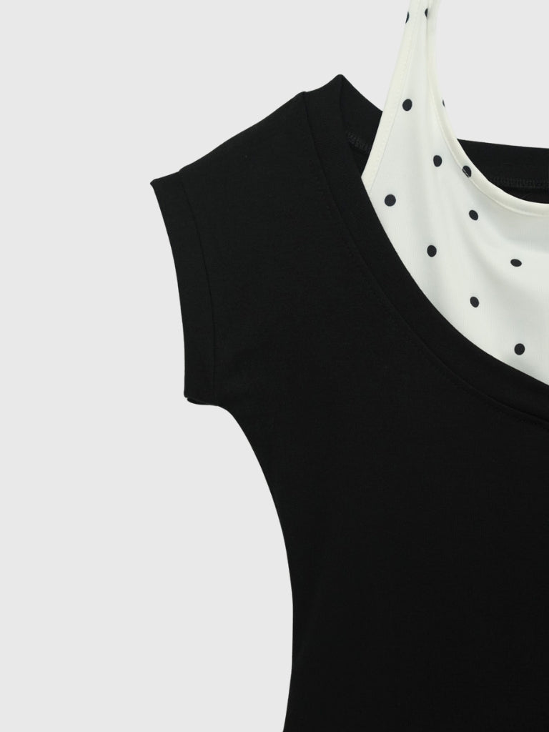 polka dot layered tops