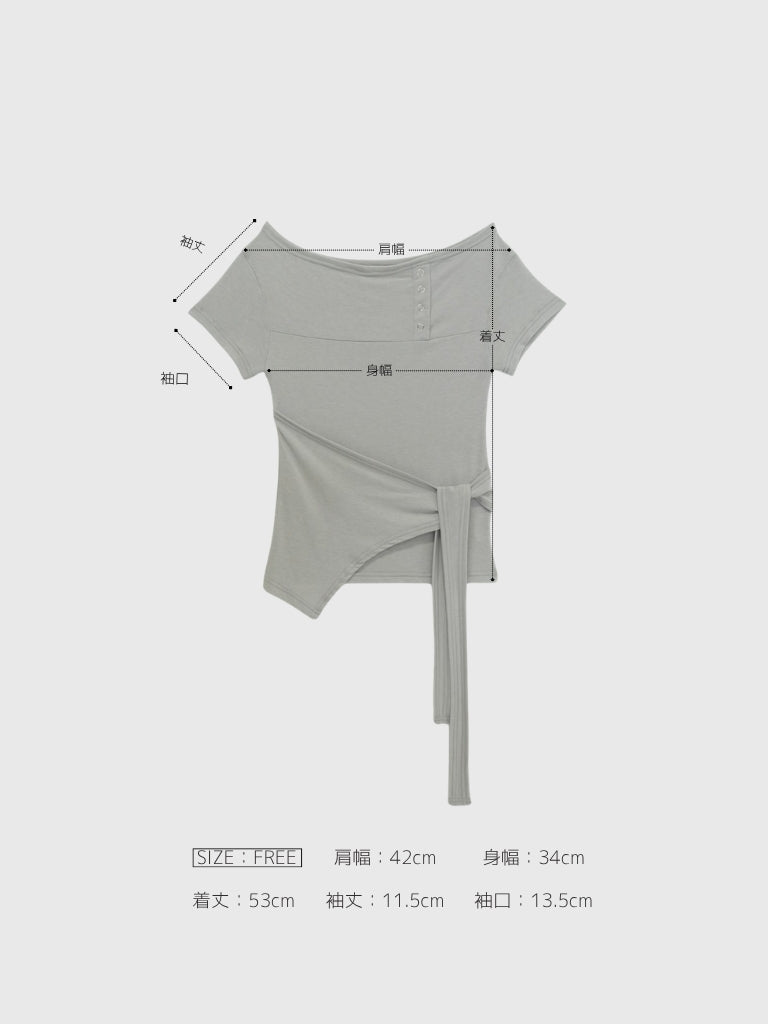 side tie snap tops