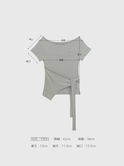 side tie snap tops