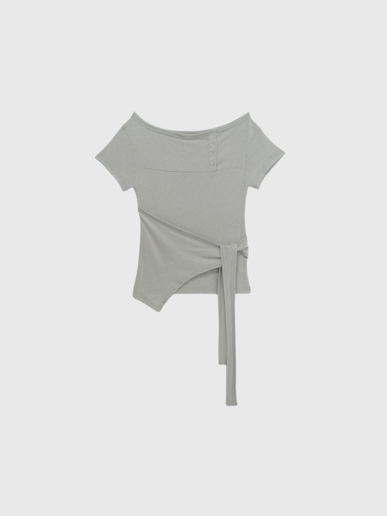 side tie snap tops