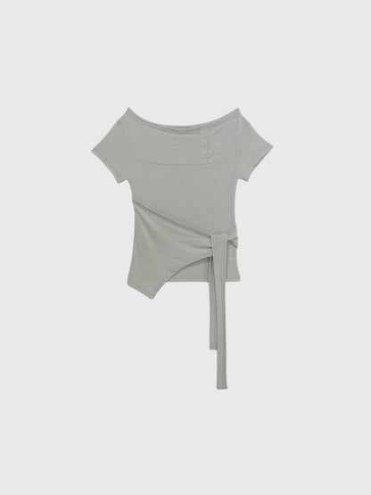 side tie snap tops