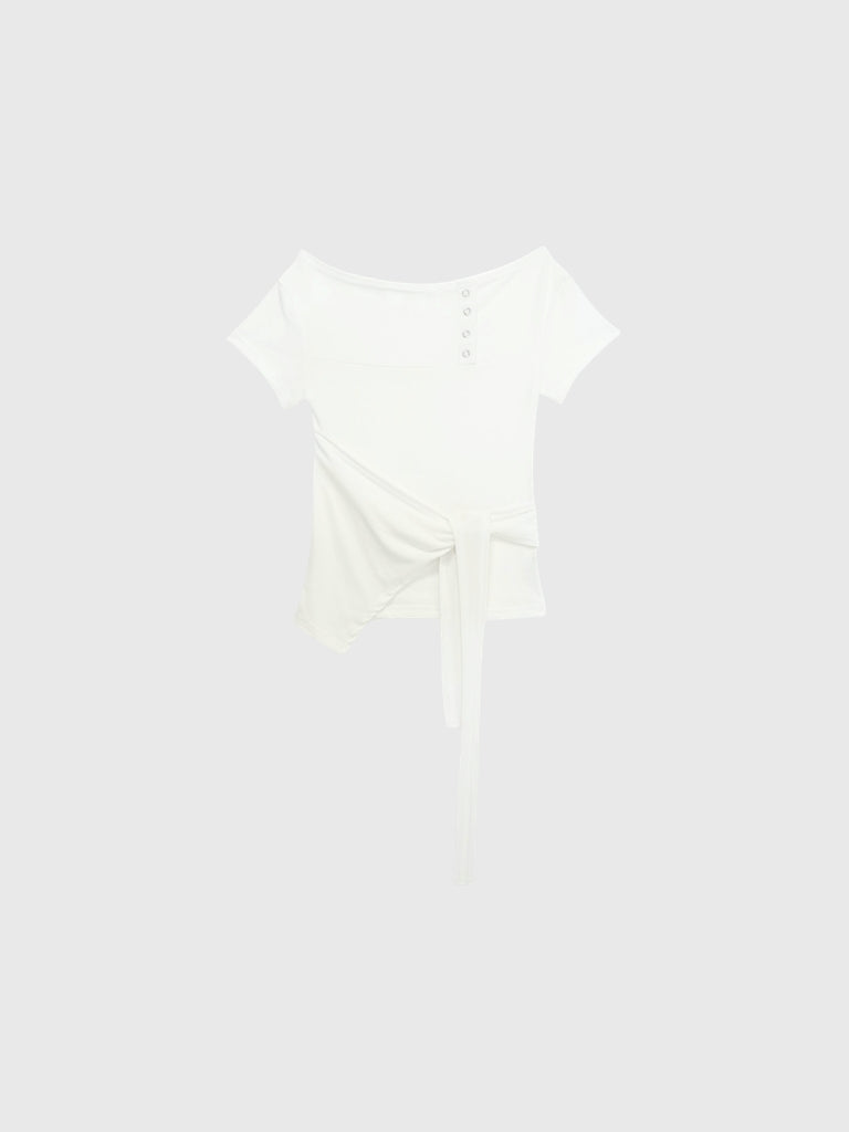 side tie snap tops