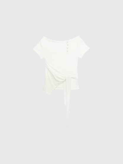 side tie snap tops