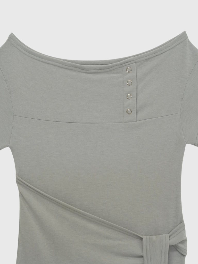 side tie snap tops