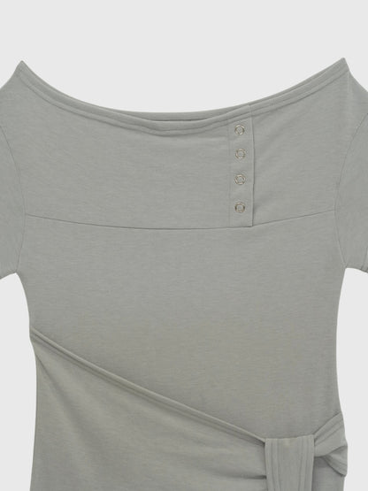 side tie snap tops