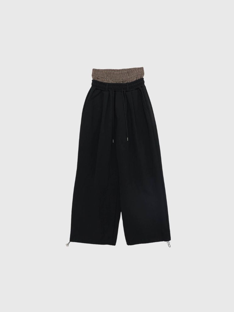 double layered wide pants