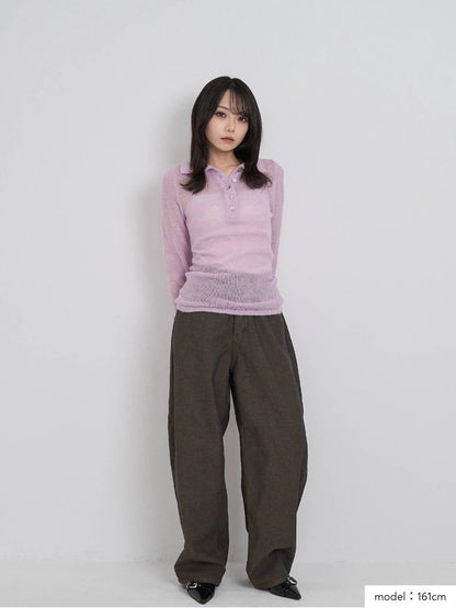 light sheer polo knit
