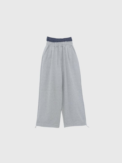 double layered wide pants