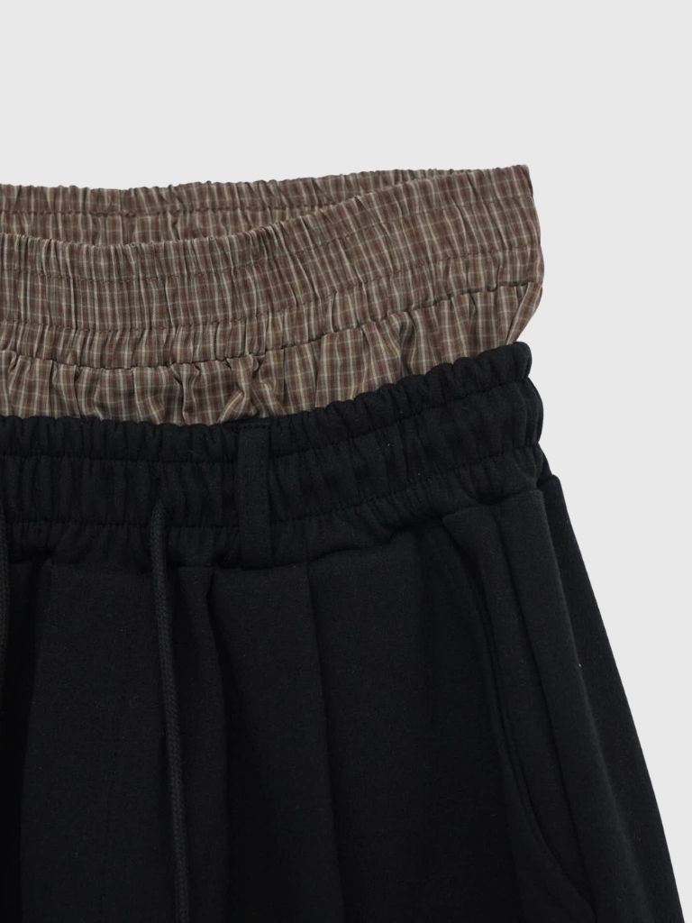 double layered wide pants