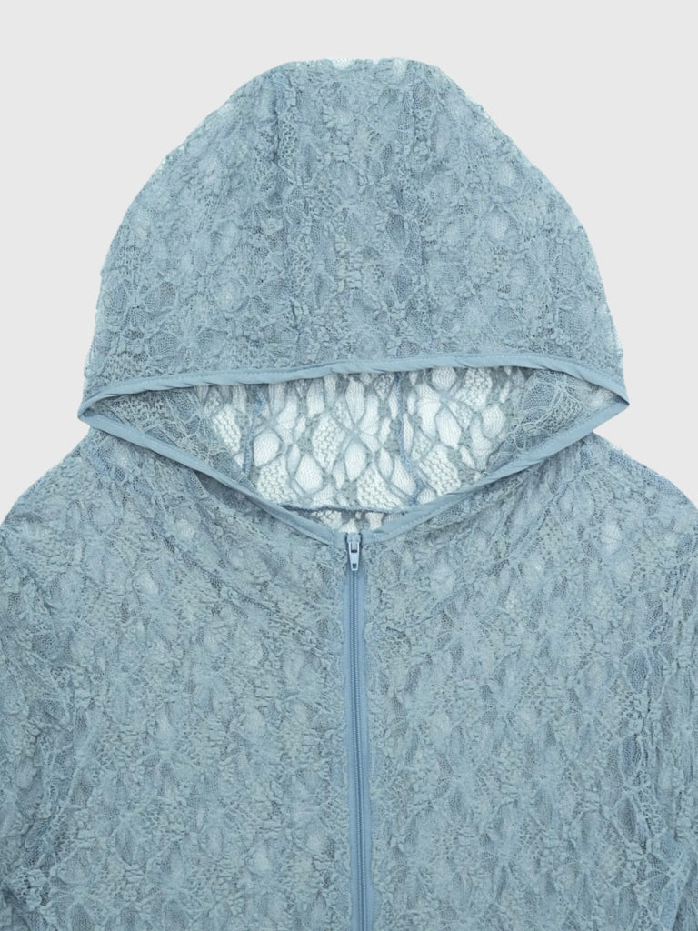 lace zip up tops