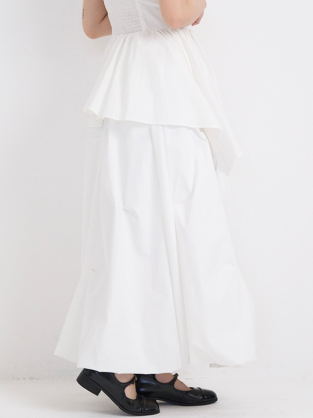 pintuck balloon skirt