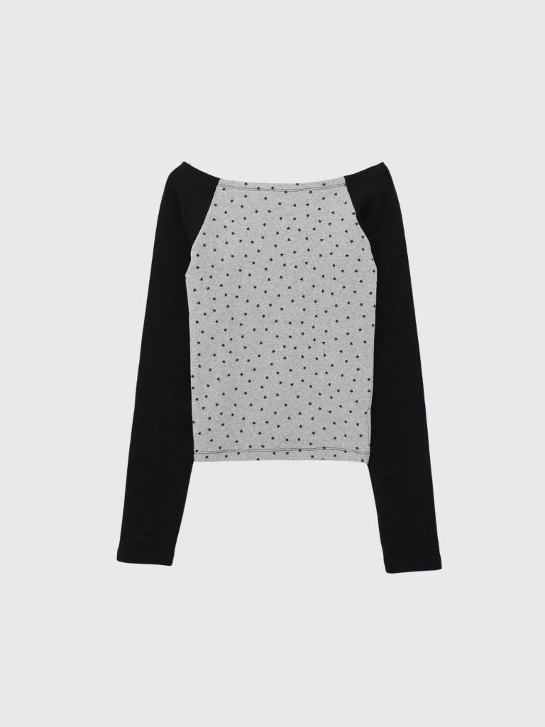 star dot raglan tops