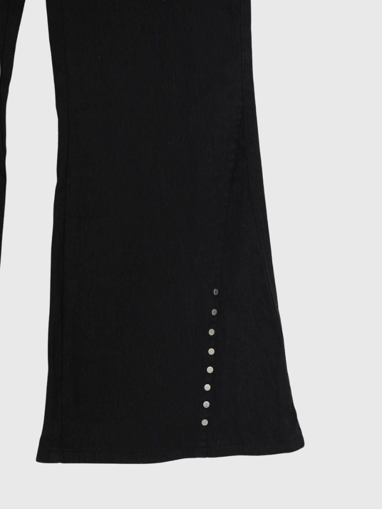 belt stud bootcut pants