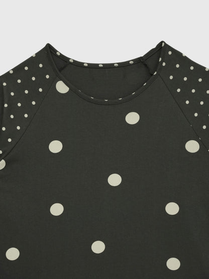 dot mix raglan tops