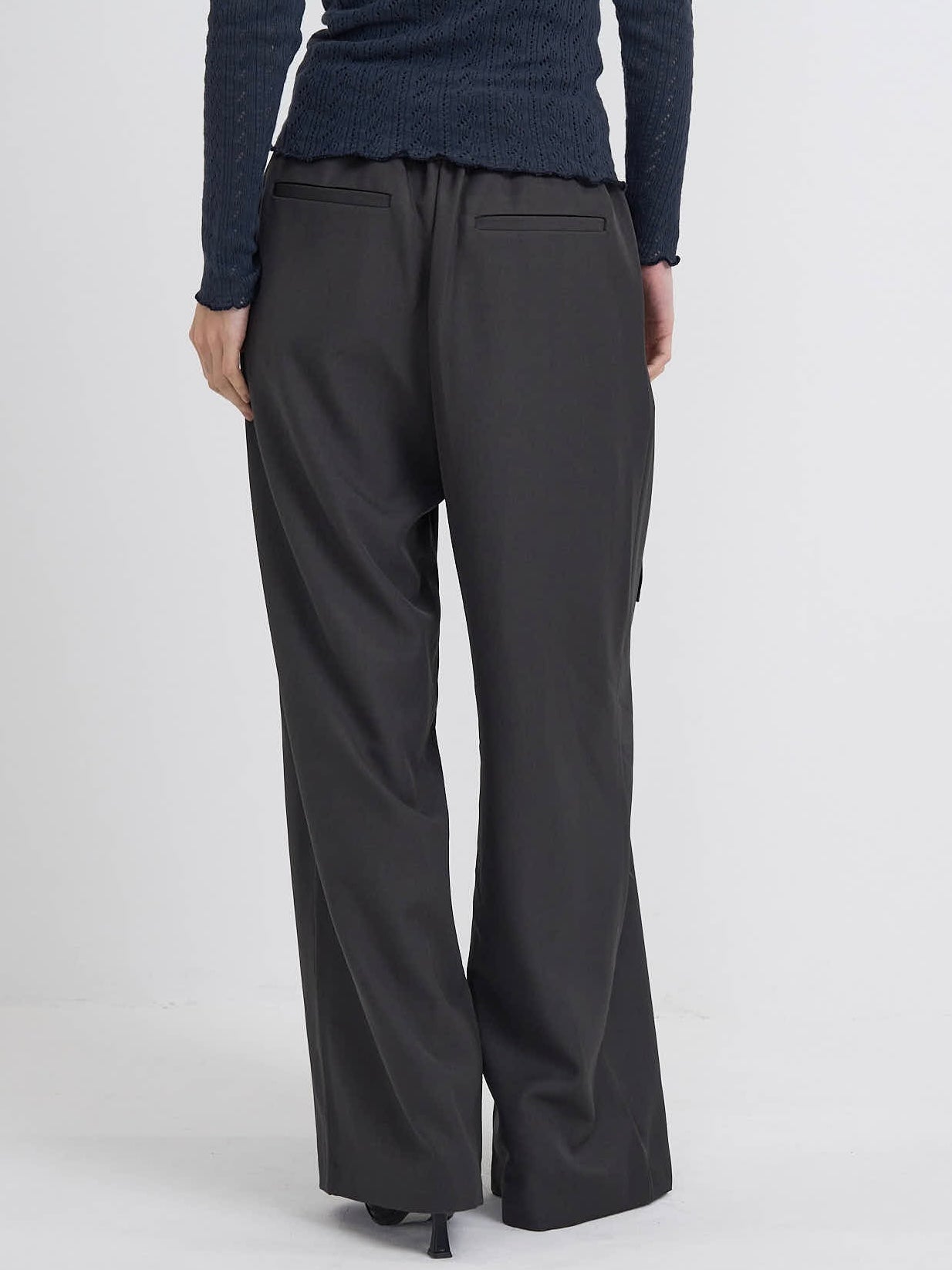 waist cord wide pants