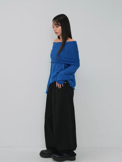 back belt detail wide pants