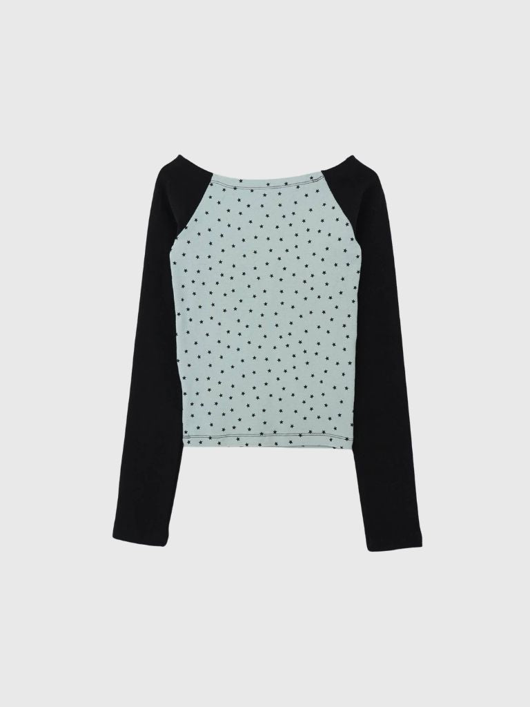star dot raglan tops
