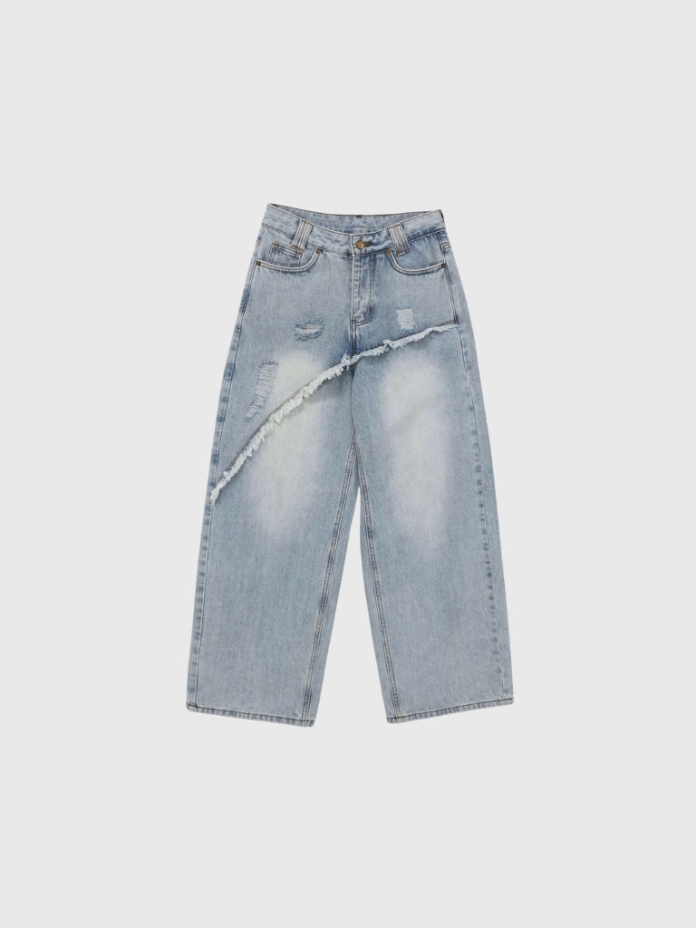 デニム+ジーンズ 00s Curved Panel Wave Wide Denim PNT Y2K curved panel denim pants – enewdnina