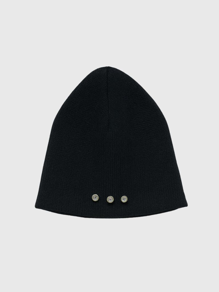 three studs knit beanie