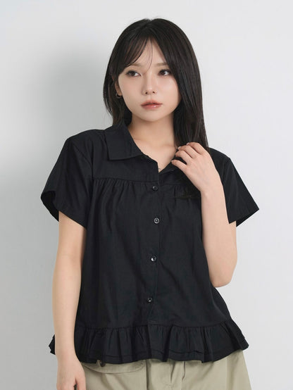 gather frill blouse