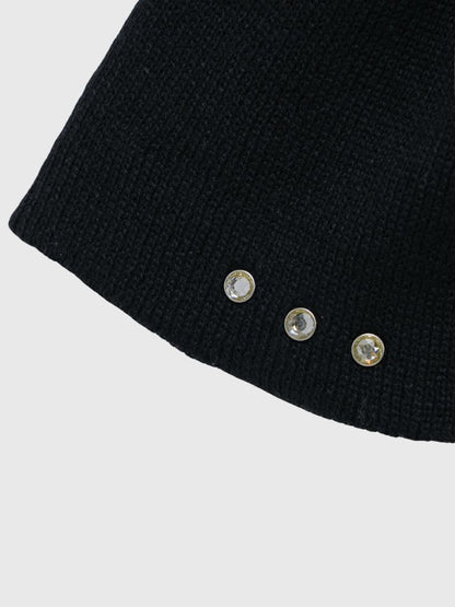 three studs knit beanie