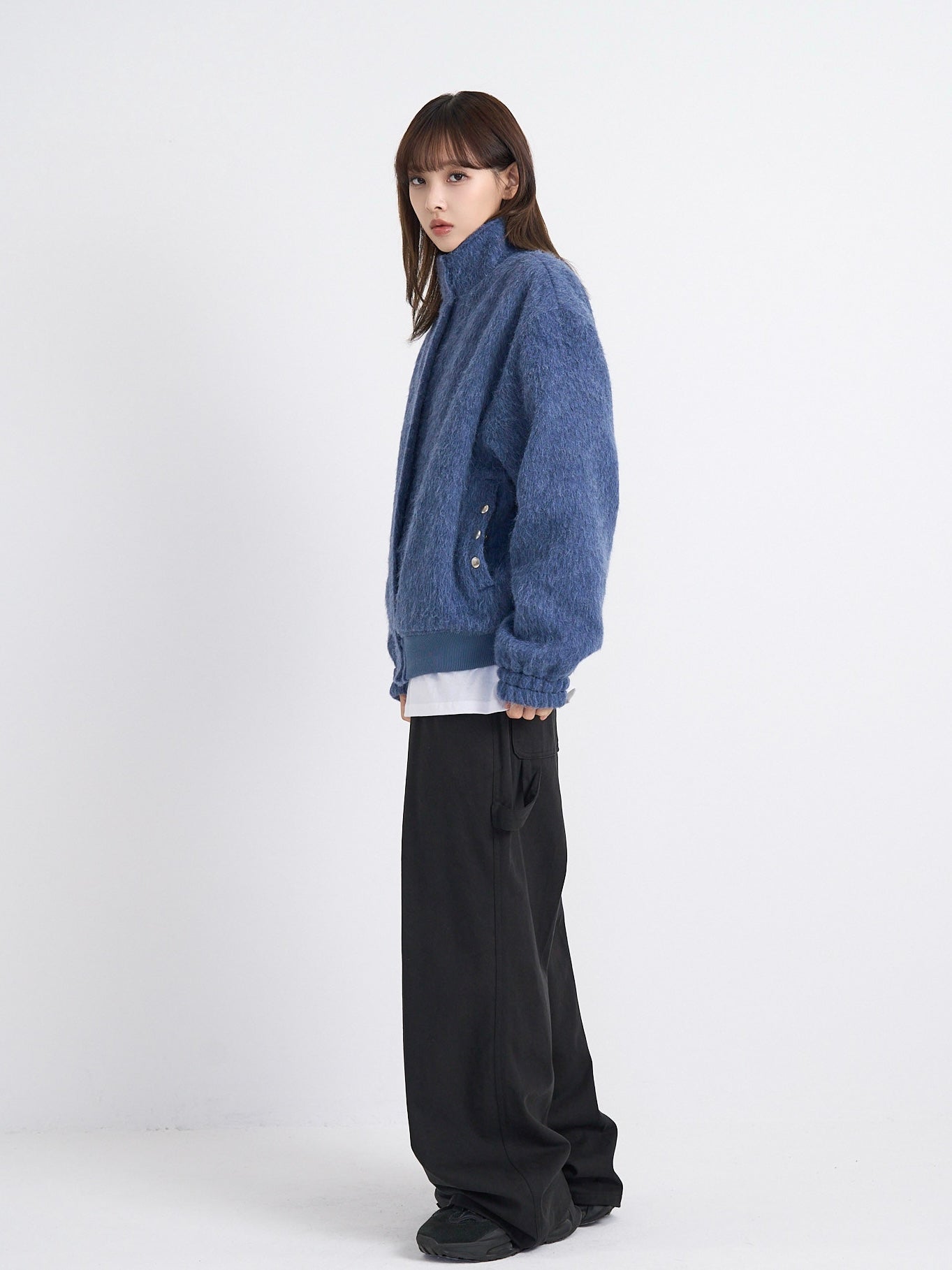 mohair snap blouson