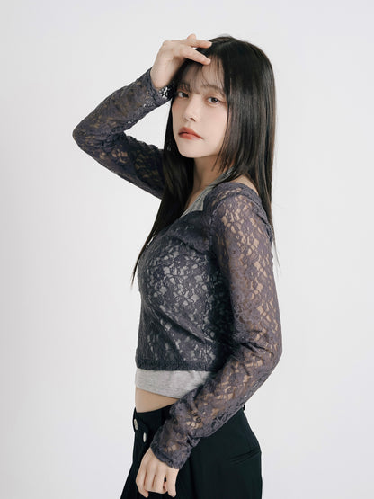 layered lace halter tops