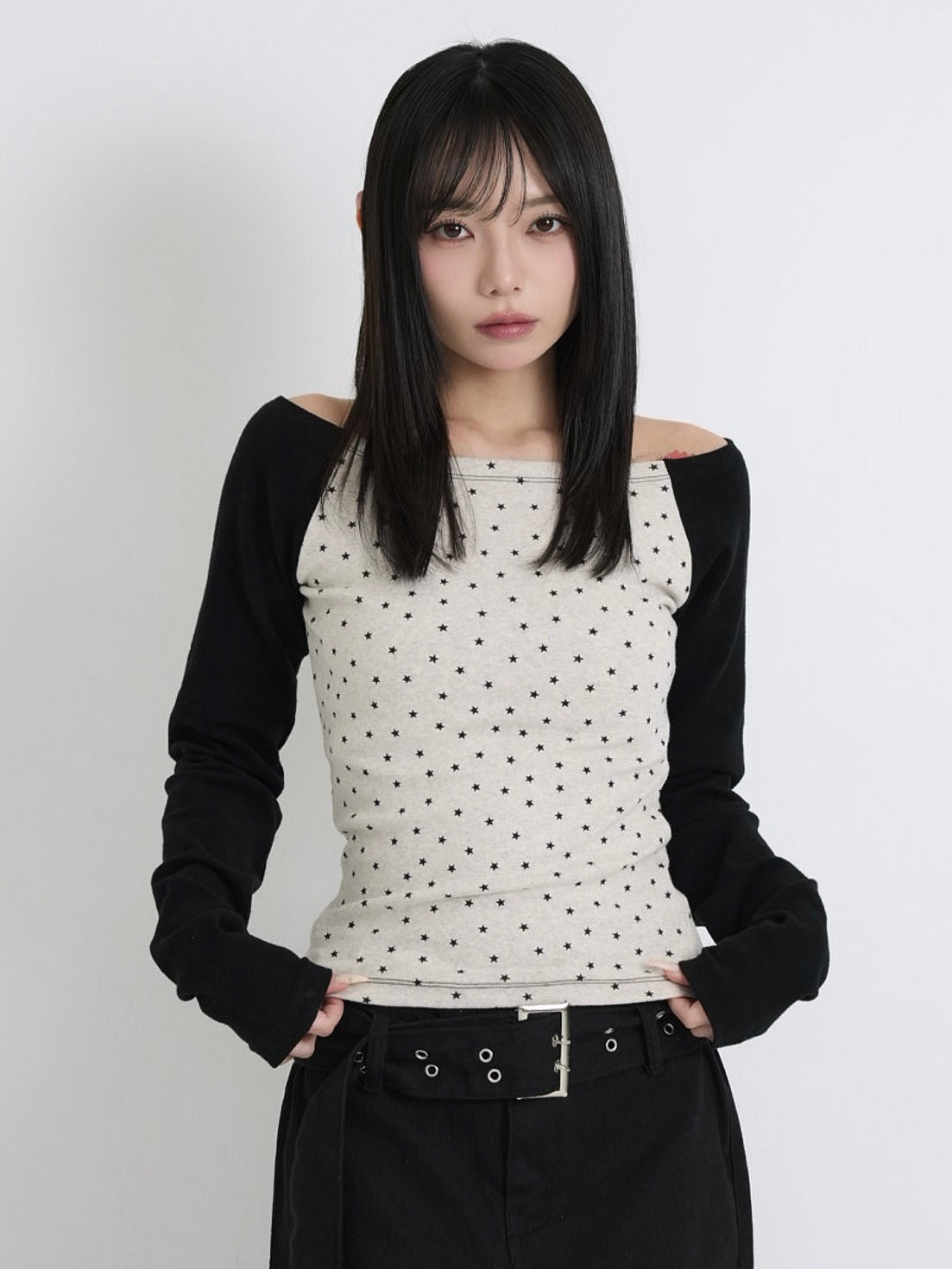 star dot raglan tops｜星ドット柄ラグランスリーブ｜通年・大人