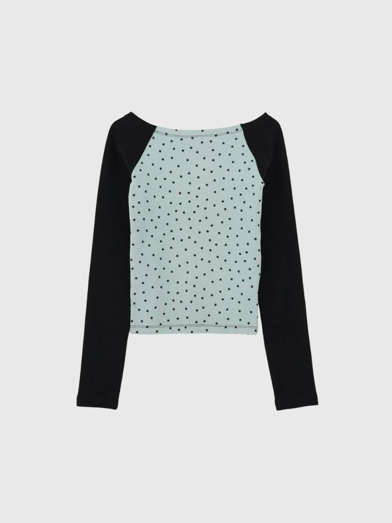 star dot raglan tops