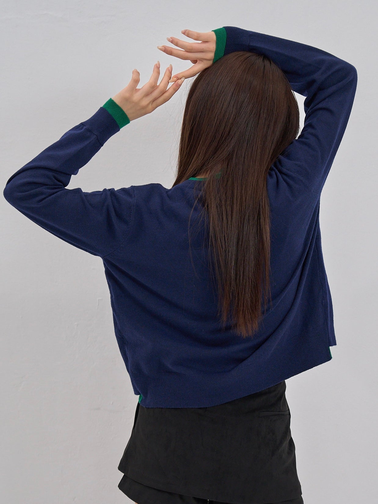 layered panel cardigan