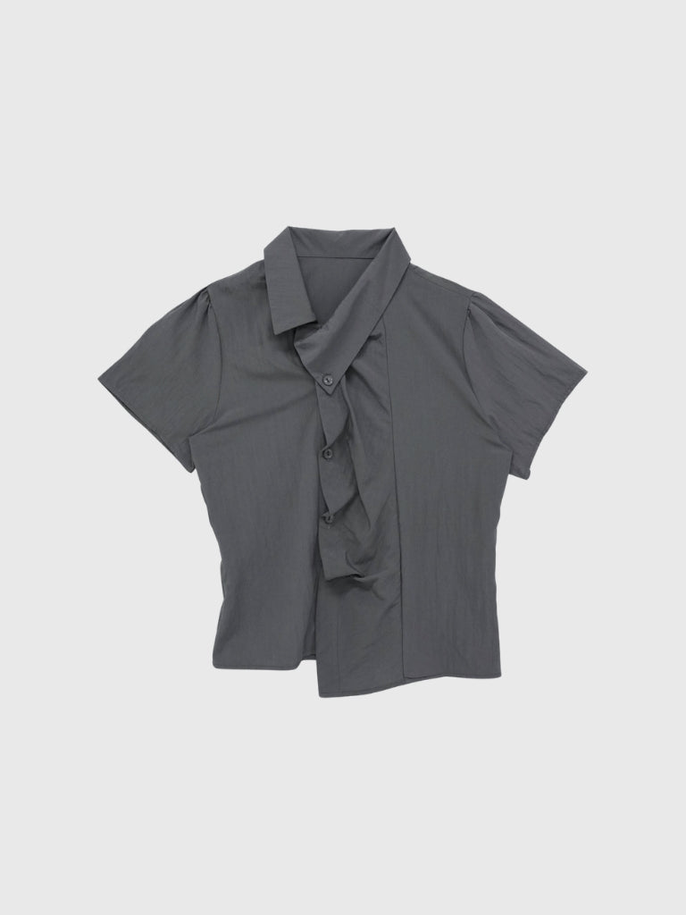 pleated draped blouse